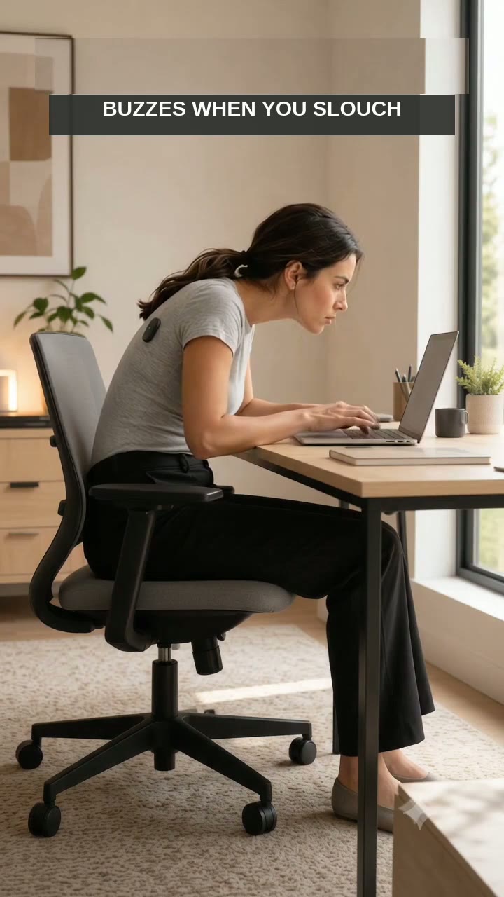 Smart Posture Trainer — Human Problem / Payoff creative frame